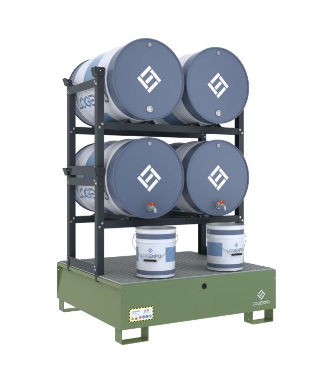 VASCA DI CONTENIMENTO per 4 Fusti da 200 litri disposti in orizzontale