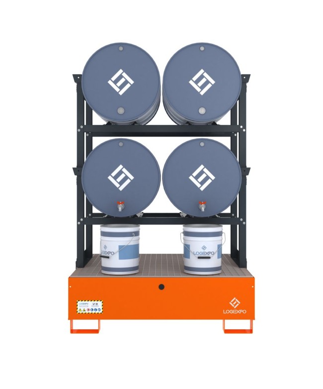 VASCA DI CONTENIMENTO per 4 Fusti da 200 litri disposti in orizzontale