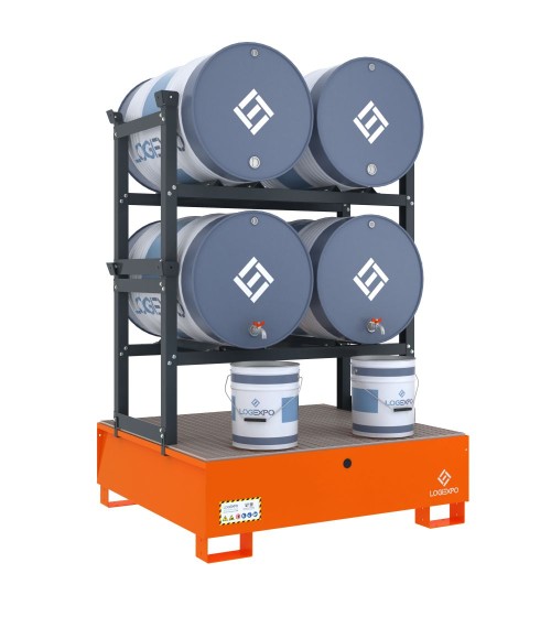 VASCA DI CONTENIMENTO per 4 Fusti da 200 litri disposti in orizzontale