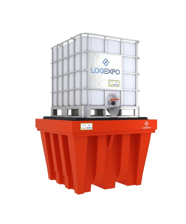 Vasca antisversamento in polietilene per una cisternetta IBC da 1000 litri
