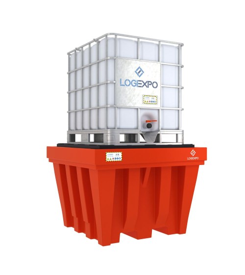 Vasca antisversamento in polietilene per una cisternetta IBC da 1000 litri