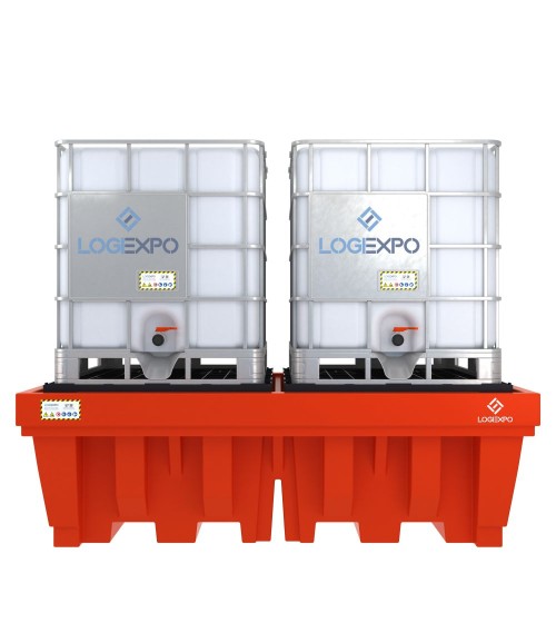 Vasca di Raccolta in Polietilene per 2 Cisternette - Robusta e Sicura