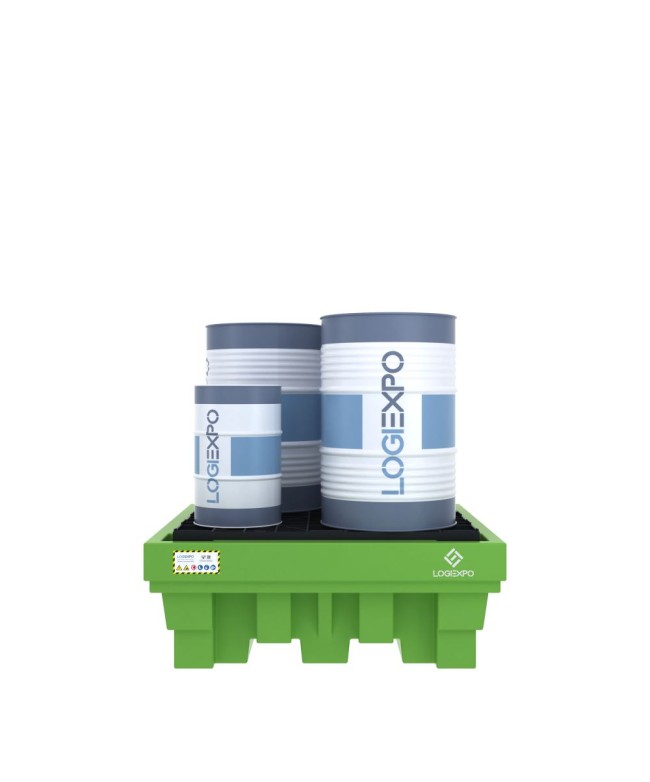 Vasca in Polietilene per 4 Fusti da 200 Litri - Pratica e Sicura