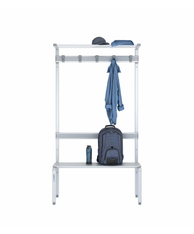 Panca singola 100cm con cappelliera, appendiabiti e schienale