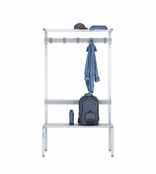 Panca singola 100cm con cappelliera, appendiabiti e schienale