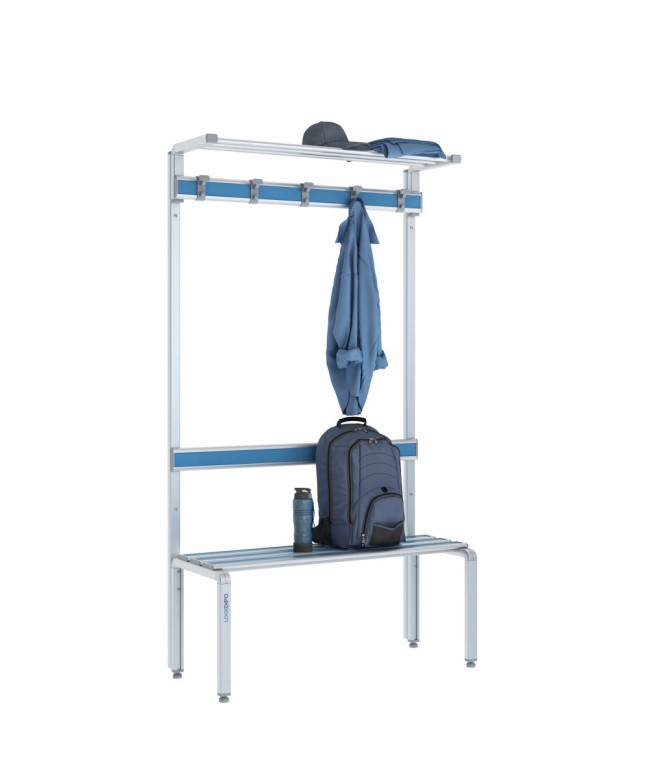 Panca singola 100cm con cappelliera, appendiabiti e schienale