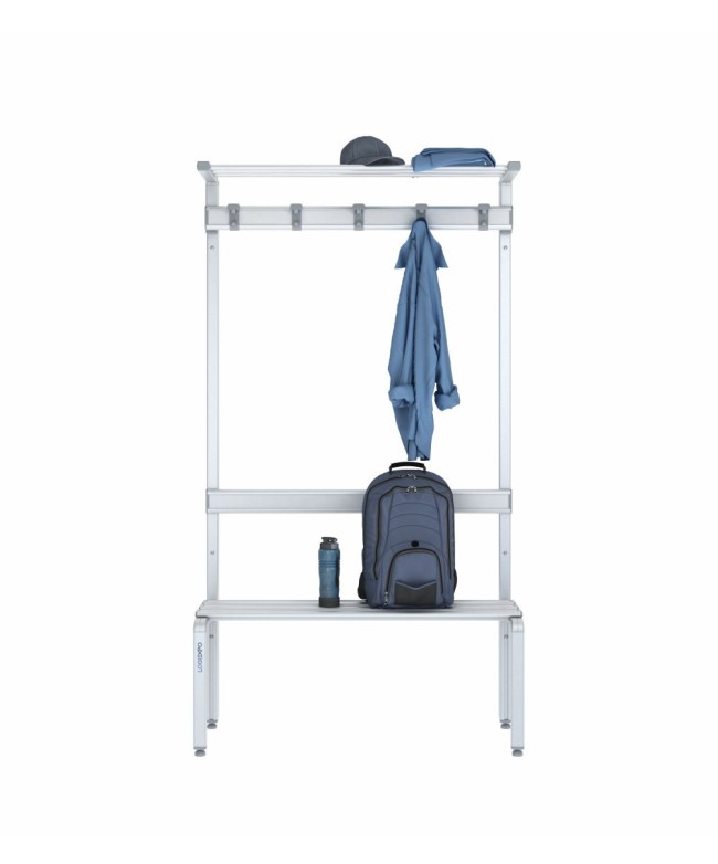 Panca singola 100cm con cappelliera, appendiabiti e schienale