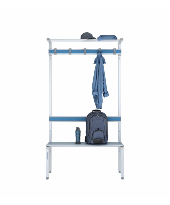 Panca singola 100cm con cappelliera, appendiabiti e schienale