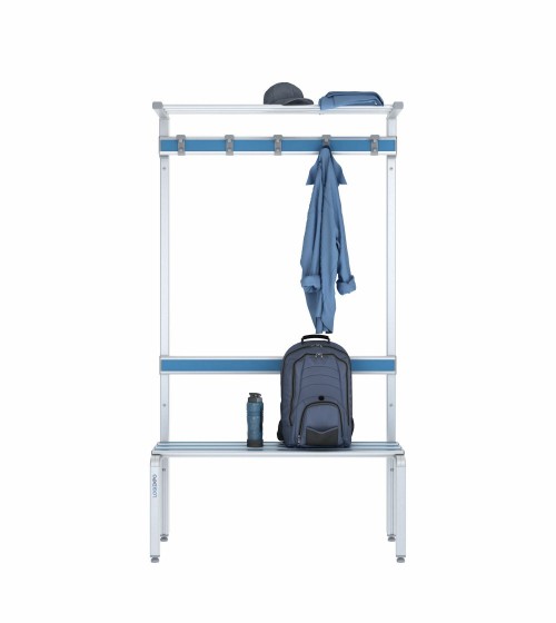 Panca singola 100cm con cappelliera, appendiabiti e schienale