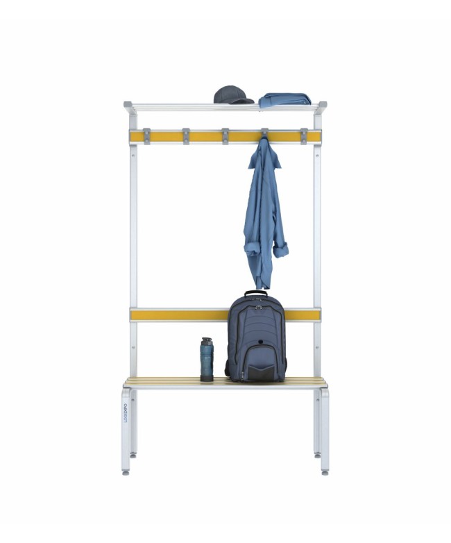 Panca singola 100cm con cappelliera, appendiabiti e schienale