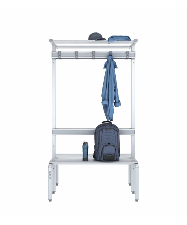 Panca doppia 100cm con cappelliera, appendiabiti e schienale