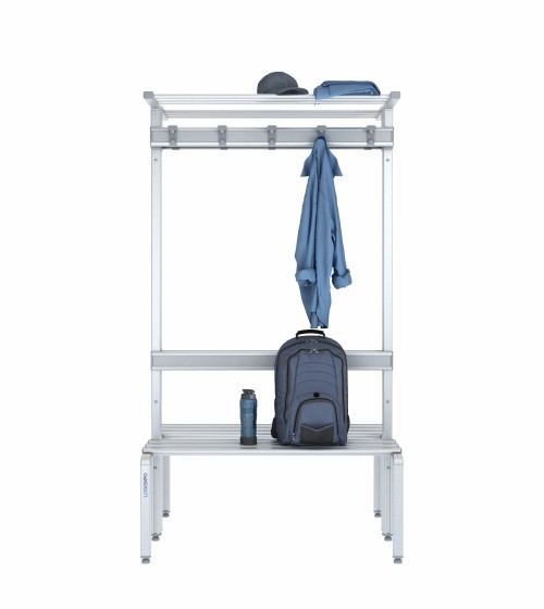 Panca doppia 100cm con cappelliera, appendiabiti e schienale