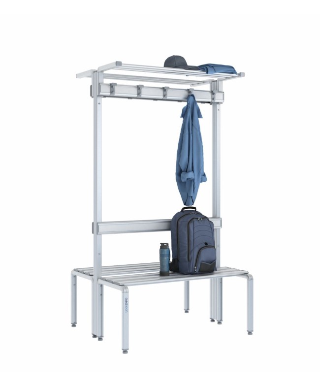 Panca doppia 100cm con cappelliera, appendiabiti e schienale