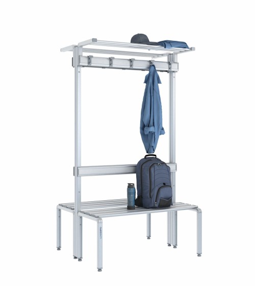 Panca doppia 100cm con cappelliera, appendiabiti e schienale