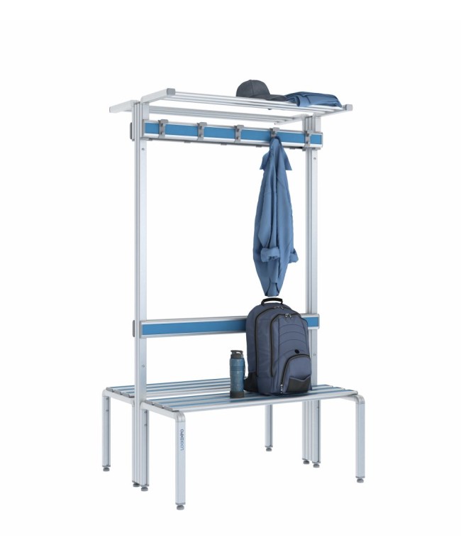 Panca doppia 100cm con cappelliera, appendiabiti e schienale