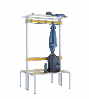 Panca doppia 100cm con cappelliera, appendiabiti e schienale