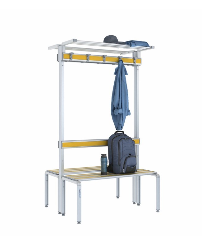 Panca doppia 100cm con cappelliera, appendiabiti e schienale