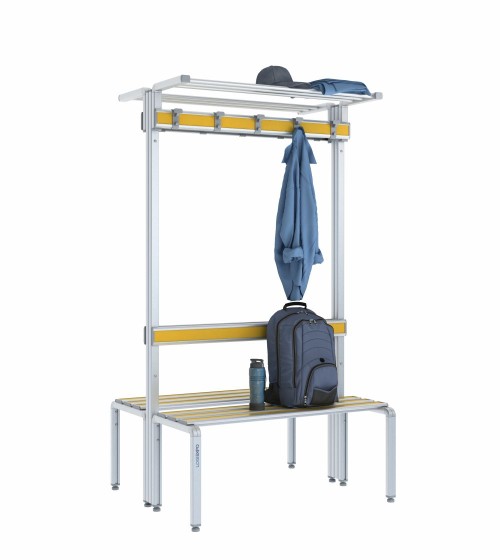 Panca doppia 100cm con cappelliera, appendiabiti e schienale