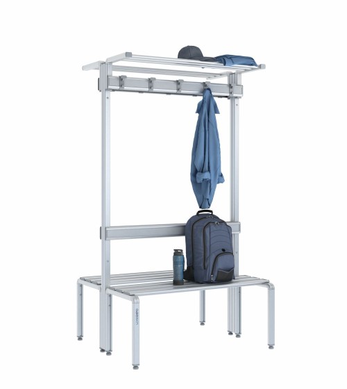 Panca doppia 100cm con cappelliera, appendiabiti e schienale