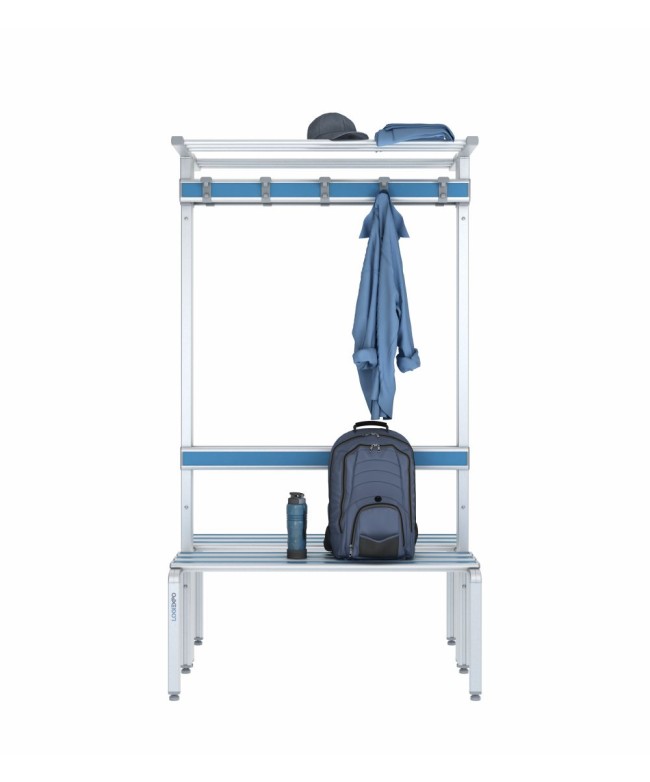 Panca doppia 100cm con cappelliera, appendiabiti e schienale