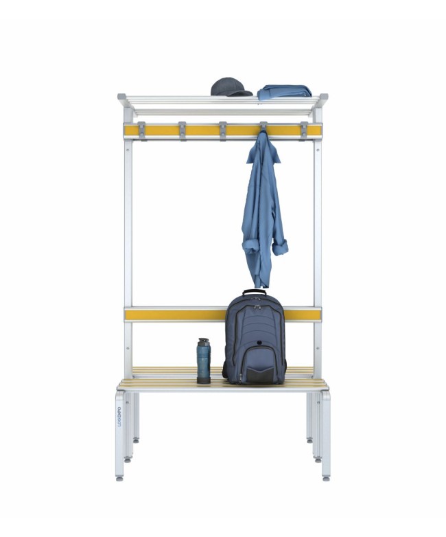 Panca doppia 100cm con cappelliera, appendiabiti e schienale