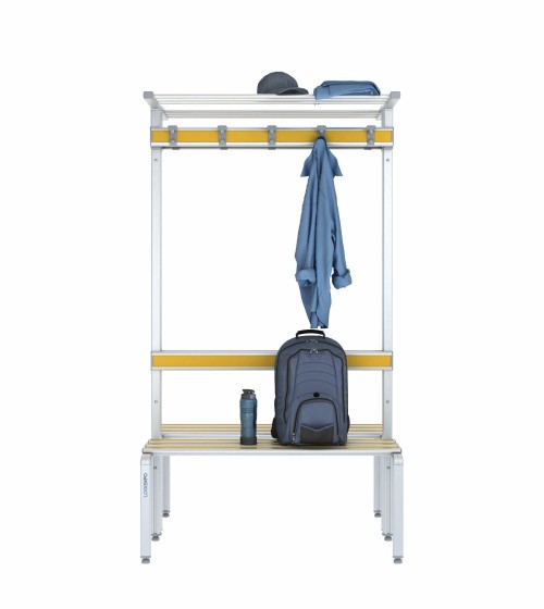 Panca doppia 100cm con cappelliera, appendiabiti e schienale