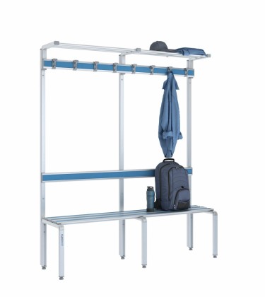 Panca singola 150 cm con cappelliera, appendiabiti e schienale