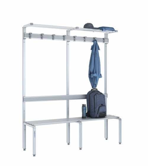 Panca singola 150 cm con cappelliera, appendiabiti e schienale