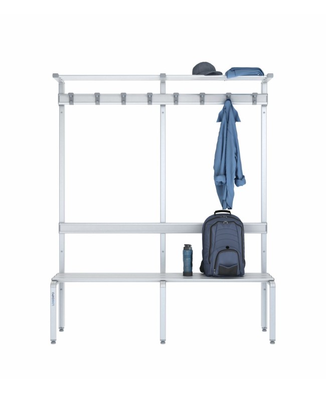 Panca singola 150 cm con cappelliera, appendiabiti e schienale
