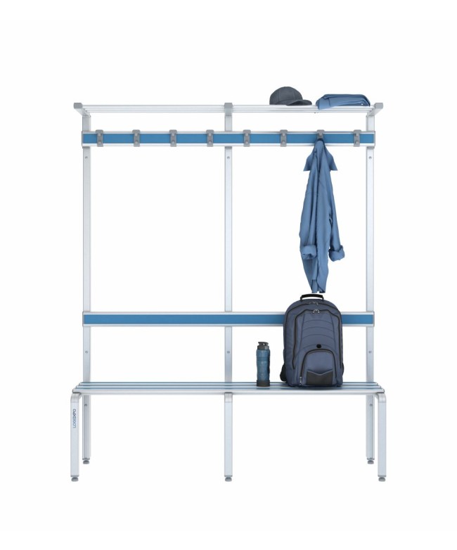 Panca singola 150 cm con cappelliera, appendiabiti e schienale