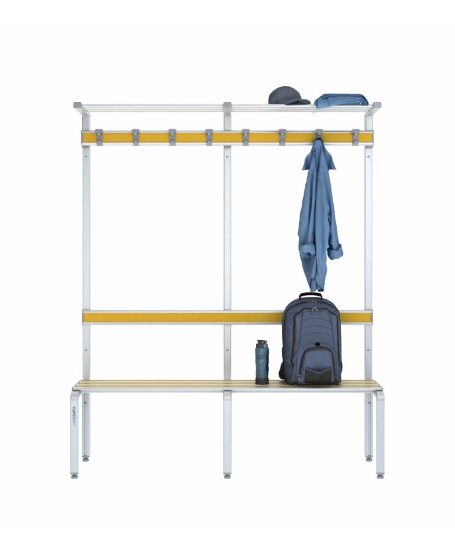 Panca singola 150 cm con cappelliera, appendiabiti e schienale