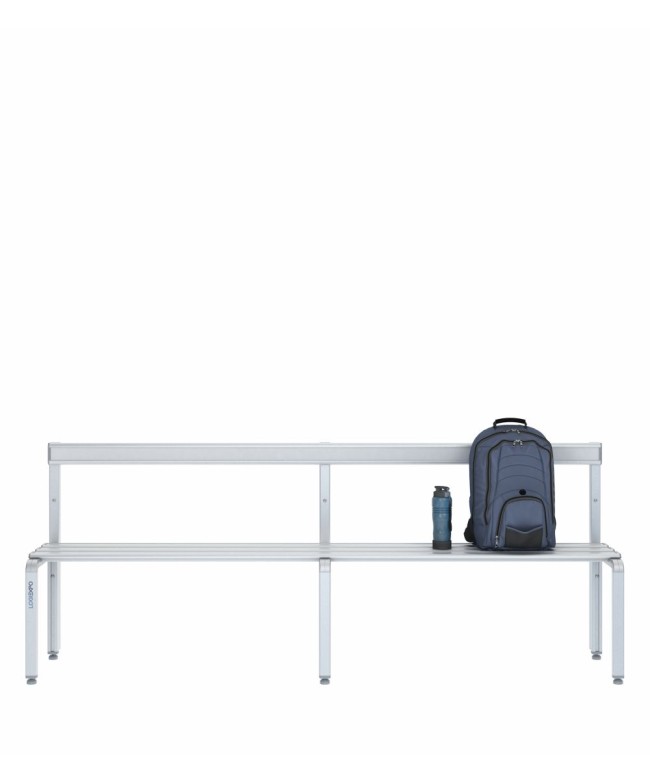 Panca spogliatoio singola 200cm con schienale – Alluminio e HPL