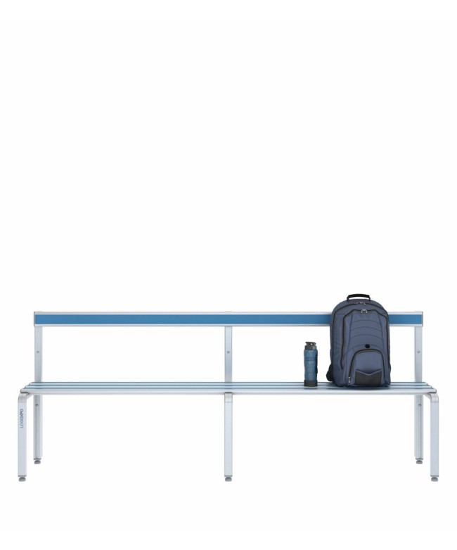 Panca spogliatoio singola 200cm con schienale – Alluminio e HPL