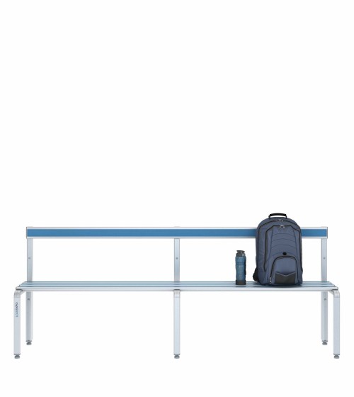 Panca spogliatoio singola 200cm con schienale – Alluminio e HPL