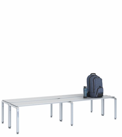 Panca spogliatoio doppia 200cm – Alluminio e HPL