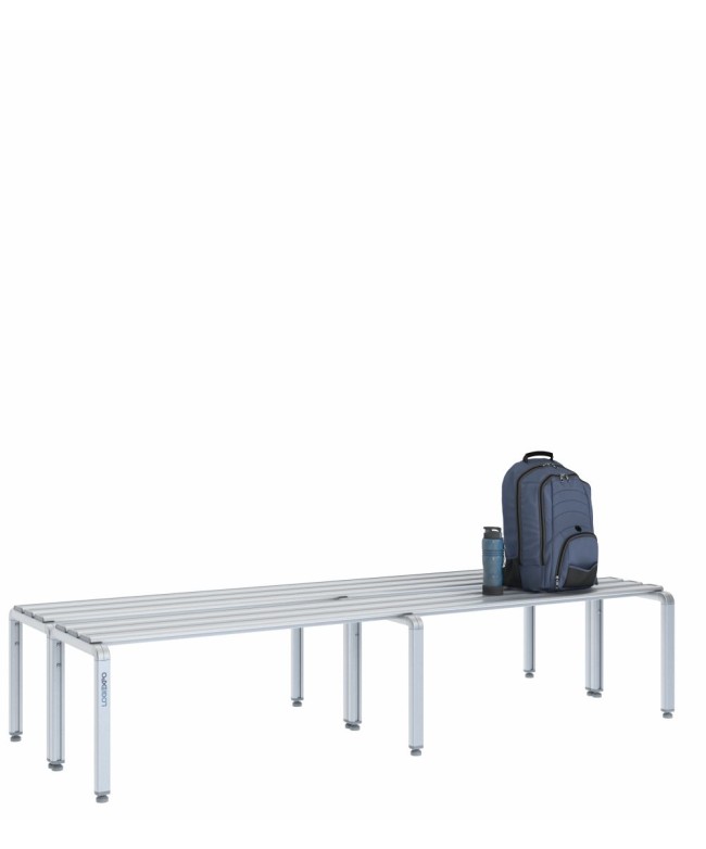 Panca spogliatoio doppia 200cm – Alluminio e HPL