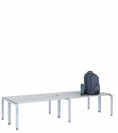 Panca spogliatoio doppia 200cm – Alluminio e HPL