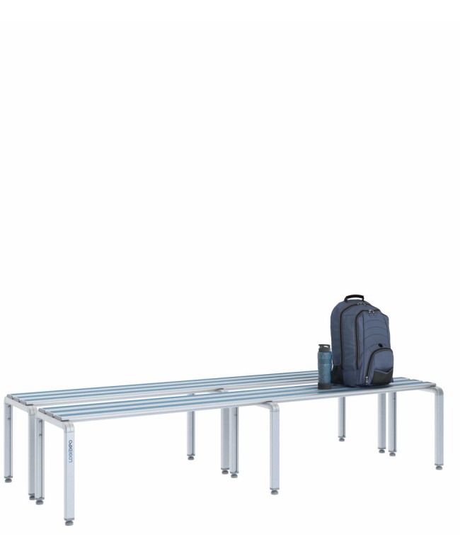 Panca spogliatoio doppia 200cm – Alluminio e HPL