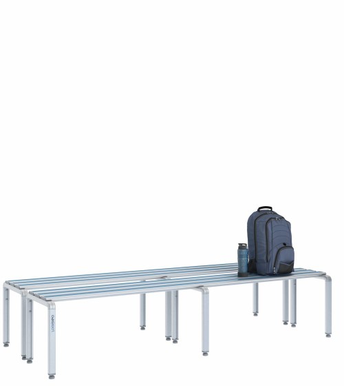 Panca spogliatoio doppia 200cm – Alluminio e HPL