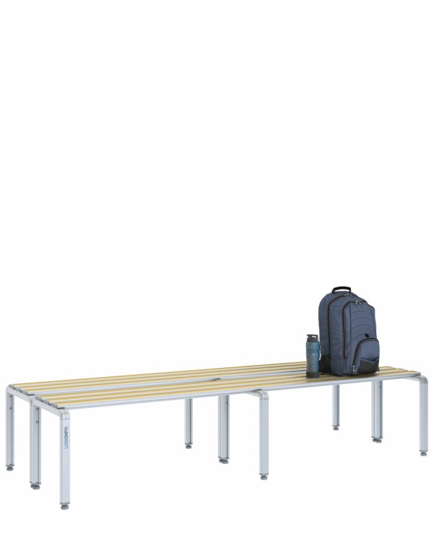 Panca spogliatoio doppia 200cm – Alluminio e HPL