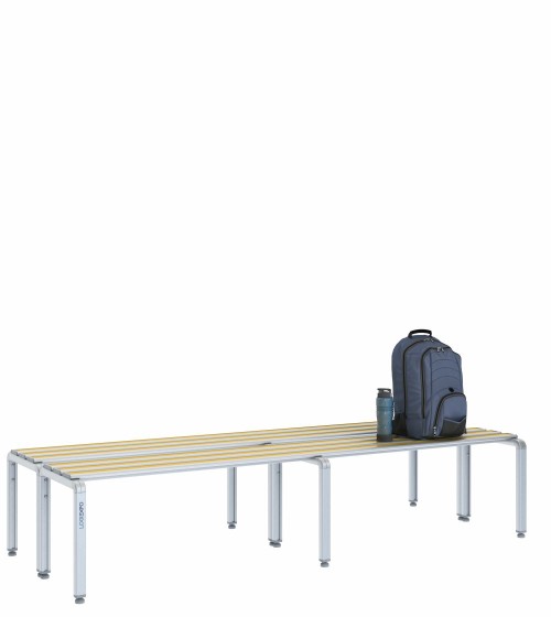 Panca spogliatoio doppia 200cm – Alluminio e HPL