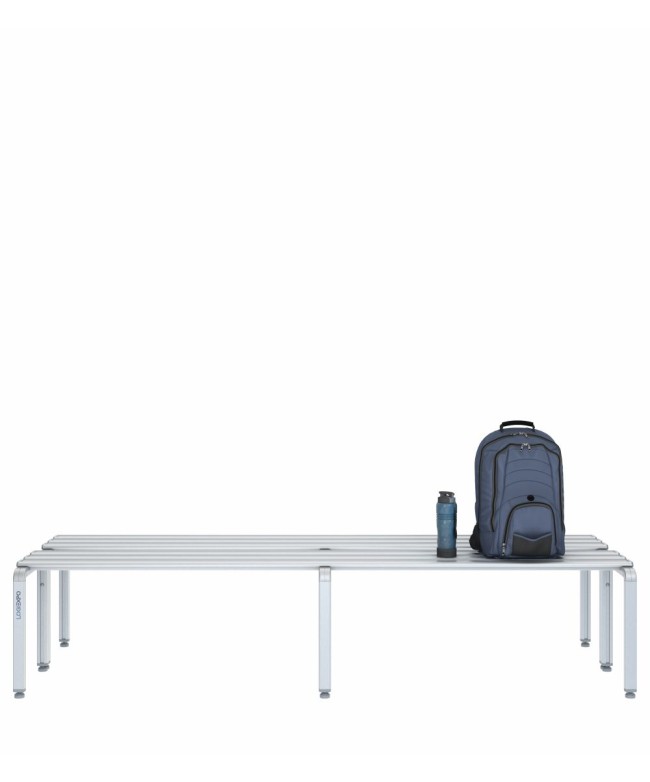 Panca spogliatoio doppia 200cm – Alluminio e HPL