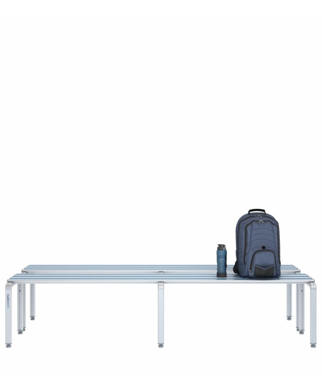 Panca spogliatoio doppia 200cm – Alluminio e HPL