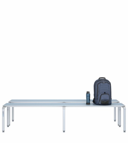 Panca spogliatoio doppia 200cm – Alluminio e HPL