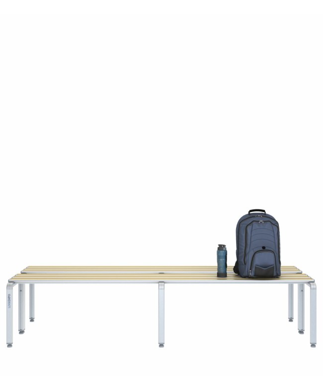 Panca spogliatoio doppia 200cm – Alluminio e HPL