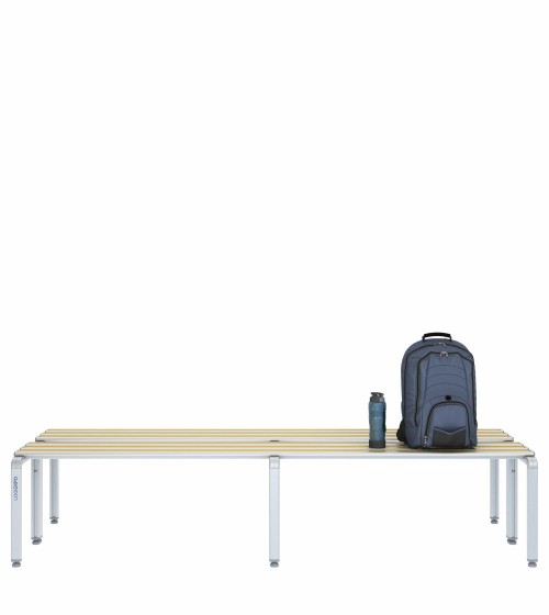 Panca spogliatoio doppia 200cm – Alluminio e HPL