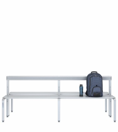 Panca spogliatoio doppia 200cm con schienale – Alluminio e HPL 2