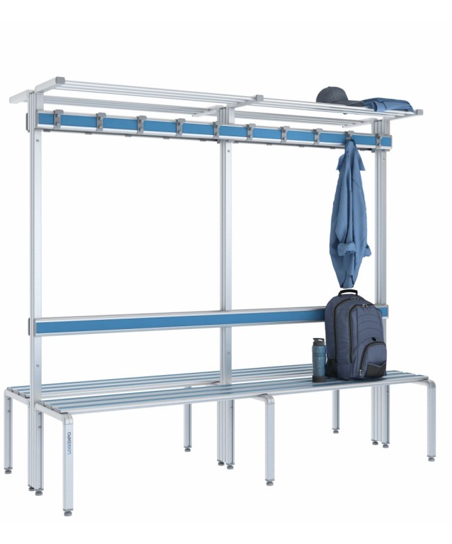 Panca doppia 200cm con cappelliera, appendiabiti e schienale