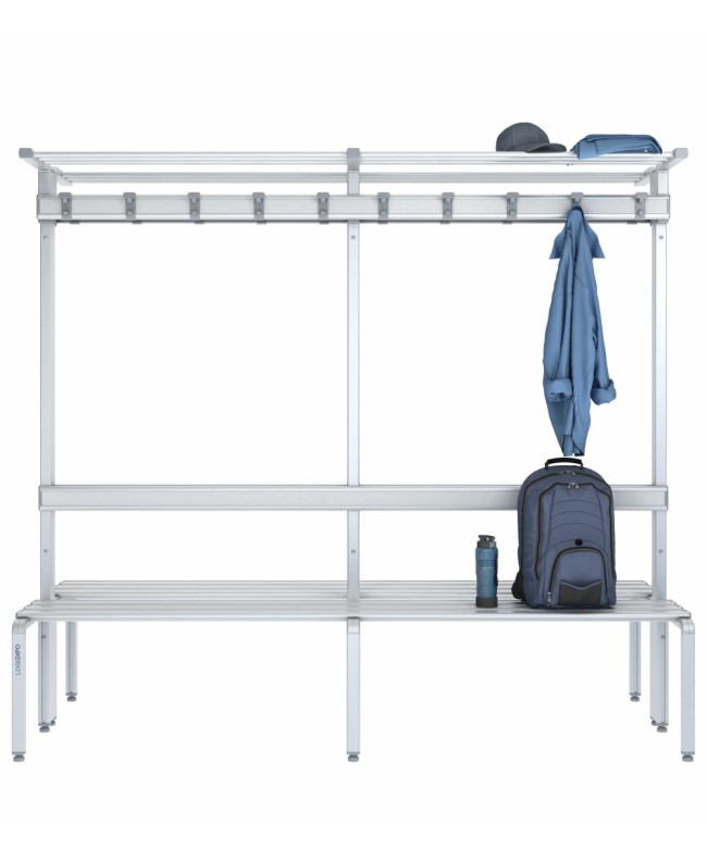 Panca doppia 200cm con cappelliera, appendiabiti e schienale