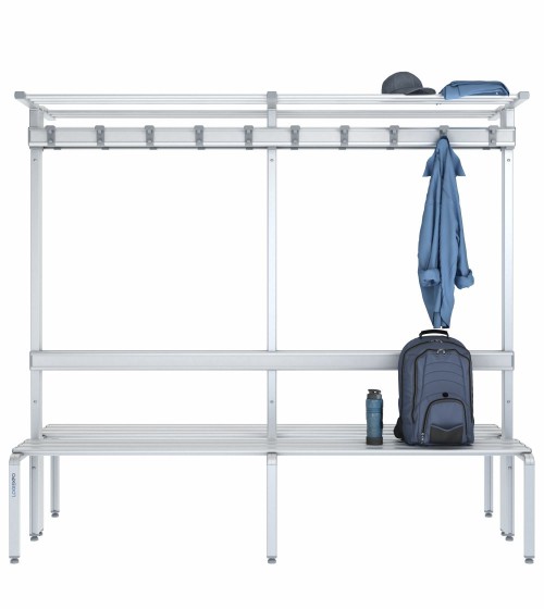 Panca doppia 200cm con cappelliera, appendiabiti e schienale